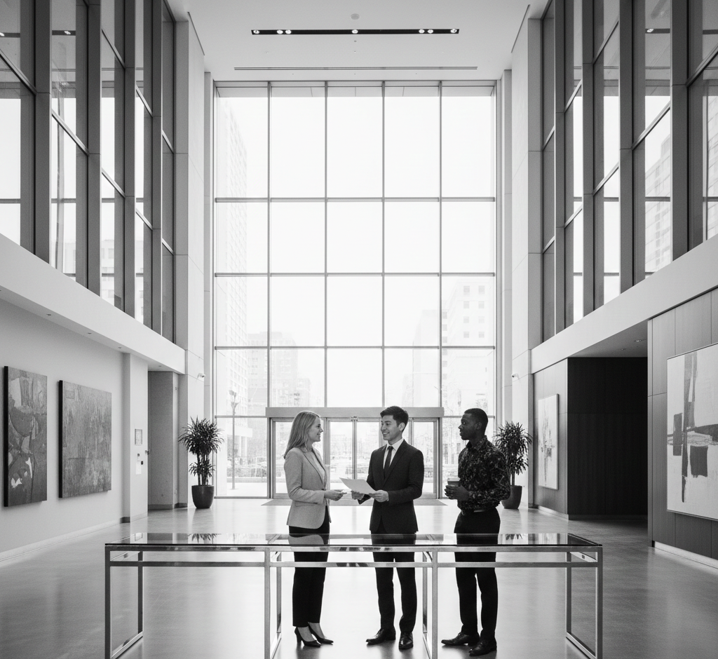 Professionnels en discussion